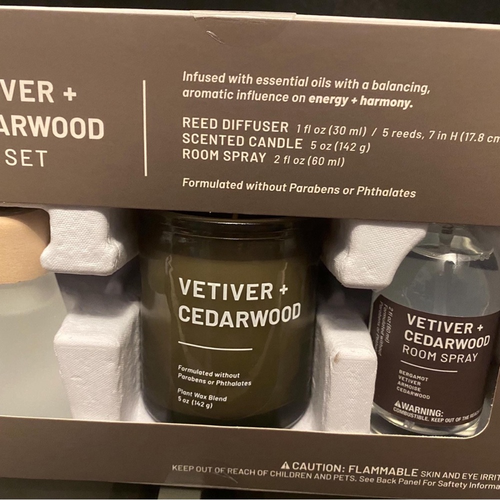 Threshold Vetiver & Cedarwood Candle and Room Spray Set